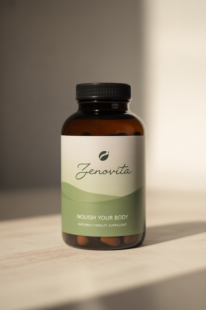 Zenovita natural vitality supplement bottle with label